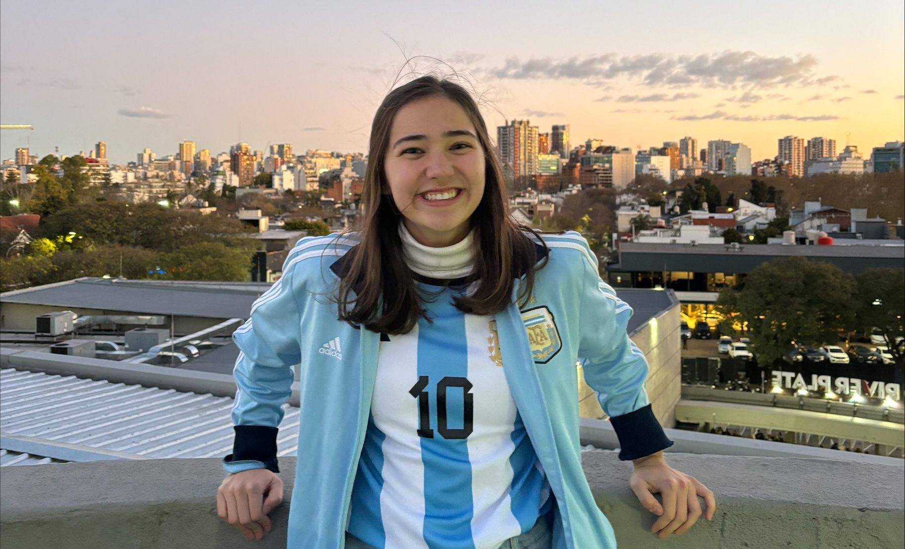 Ansley at the Argentina vs. Venezuela match