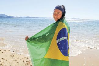 Lilian Zhu with flag