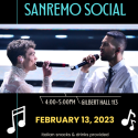 Tavola Italiana presents:  Sanremo Social  4:00-5:00pm in Gilbert Hall 113  Italian snacks and drinks provided   Open to all Italian language students  Share your favorite Italian music!